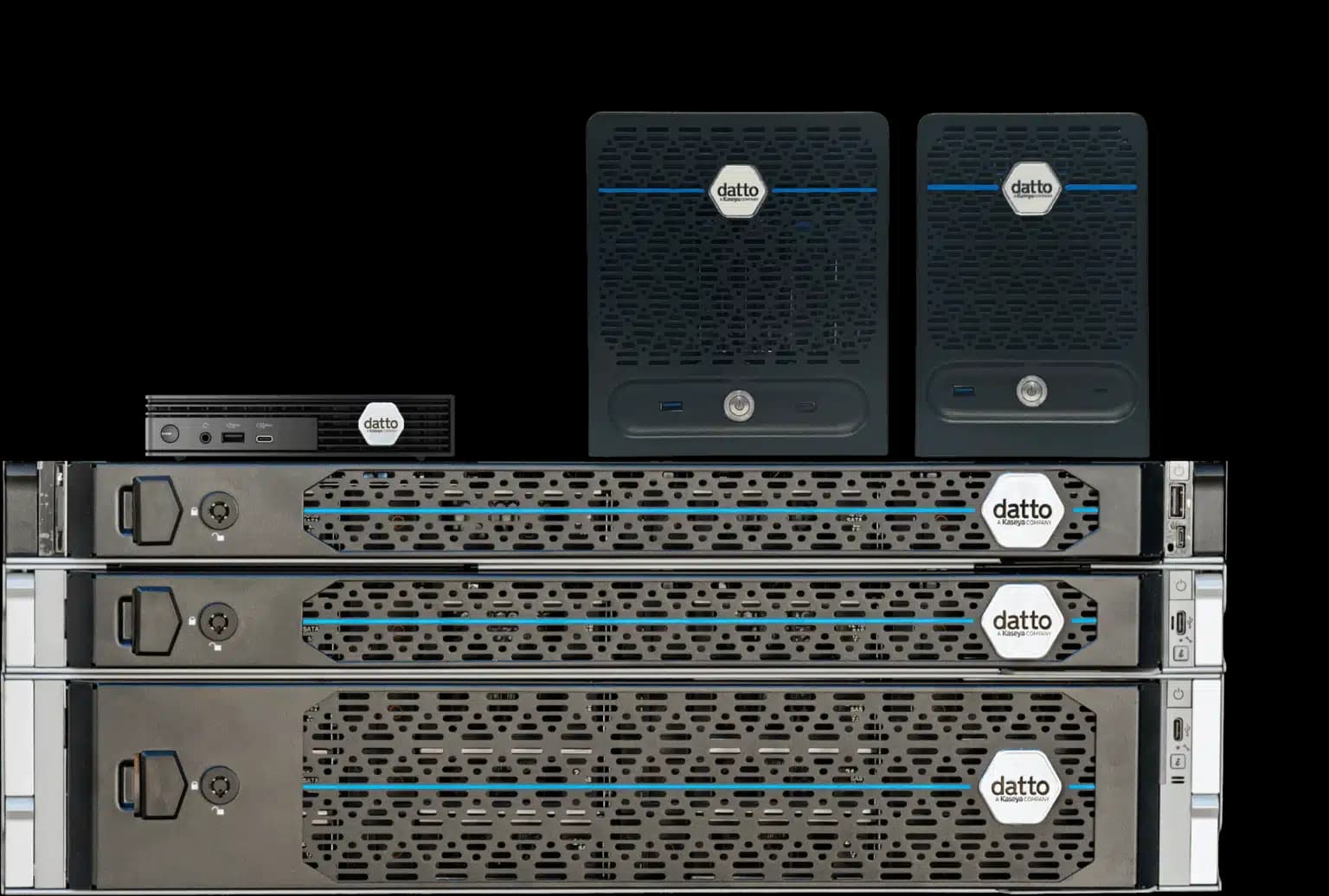 BCDR-Appliances unterschiedlicher Baugröße – vom MiniPC über Desktop- bis zum Rackmount-System